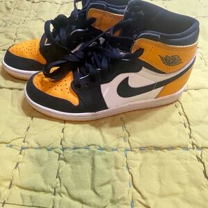 Kids' High-Top Sneakers in Black, White, and Orange